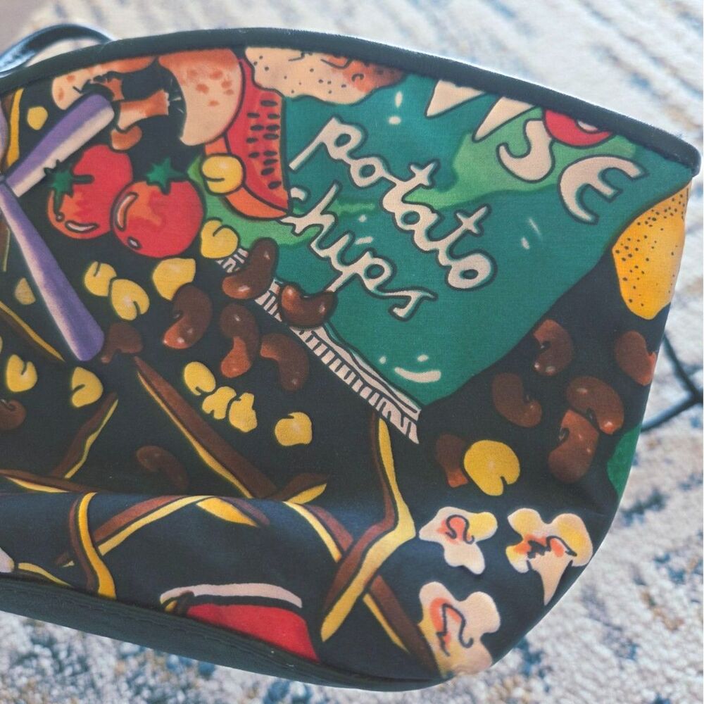 VTG Nicole Miller 90's Mini Shoulder Purse Food Print Pop-Art Bag Potato Chips - Picture 8 of 13